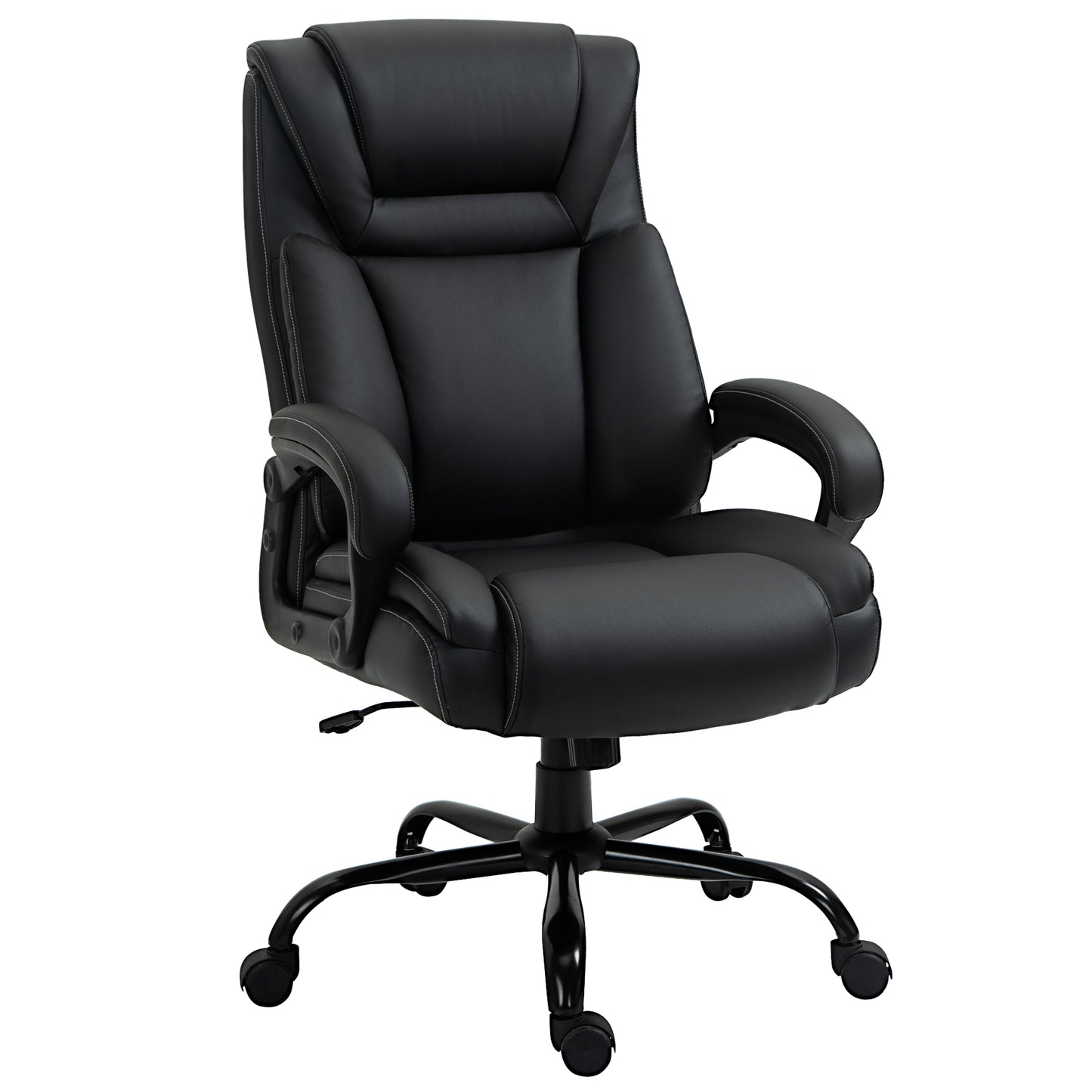 Vinsetto Big and Tall 400lbs Executive Office Chair with Wide Seat, Computer Desk Chair with High Back PU Leather Ergonomic Upholstery, Adjustable Height and Swivel Wheels, Black