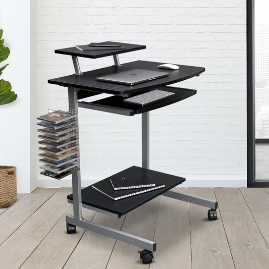 Espresso Compact Computer Storage Cart.