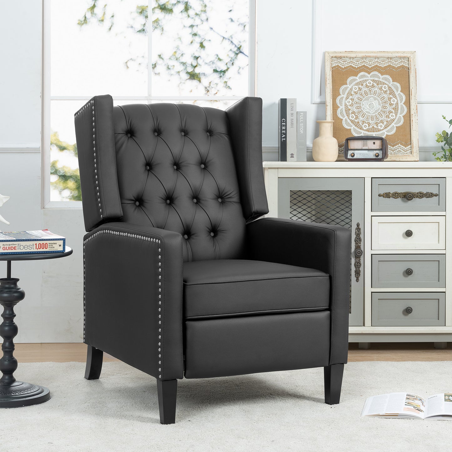 27.16 Inch Wide Manual Wing Chair Recliner