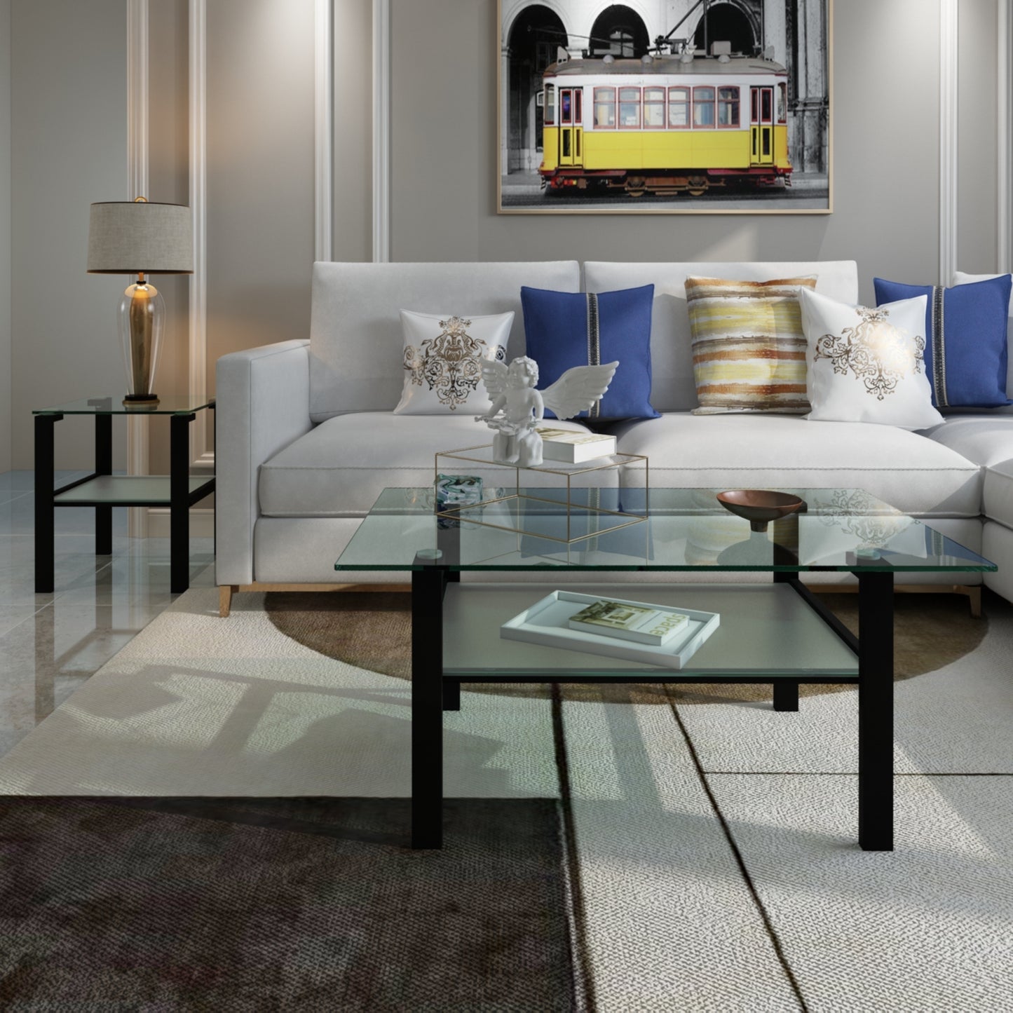 Modern Black Glass Coffee Table for Stylish Living Spaces