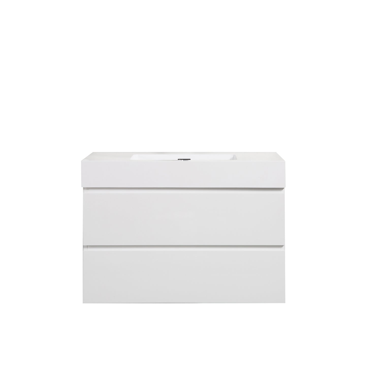 Alice-36W-201,Wall mount cabinet WITHOUT basin,White color,With two drawers