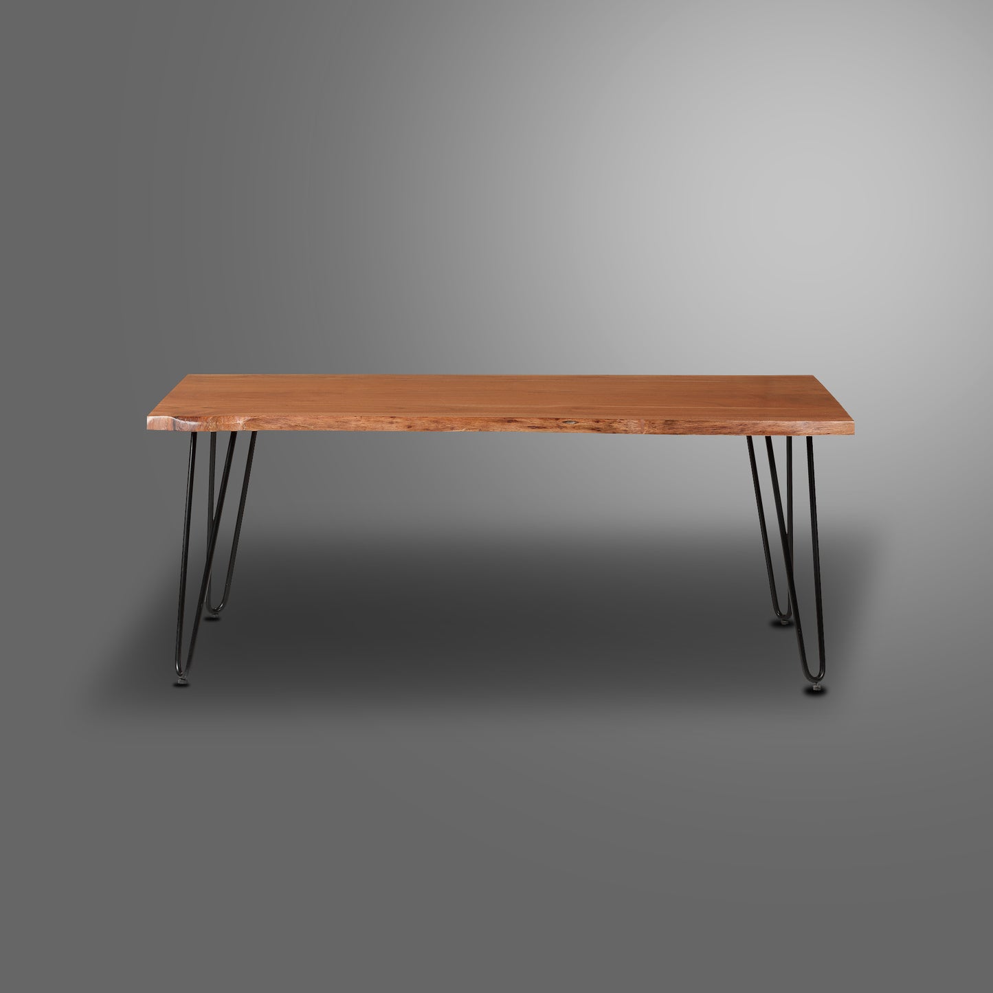 Natural Wood Live Edge Coffee Table with Hairpin Legs