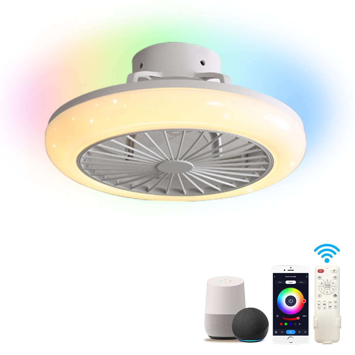 18 Bladeless Smart LED Ceiling Fan with Alexa/Google Control