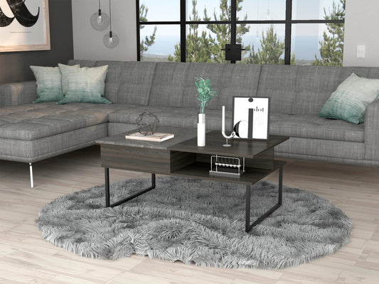 Versatile Squire Lift Top Coffee Table in Carbon Espresso and Onyx