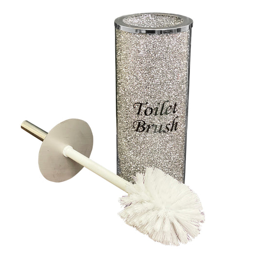 Glass Toilet Brush Holder Set with Premium Brush in Stylish Packaging