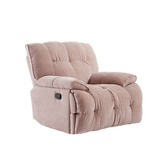 Elegant Pink Swivel Rocker Recliner Chair with 360 Degree Glider