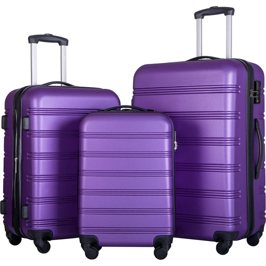 3 Piece Luggage Set Hardside Spinner Suitcase with TSA Lock 20" 24' 28" Available