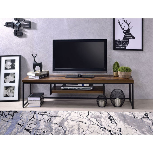 Bob TV Stand - Industrial Chic Weathered Oak & Black 91780