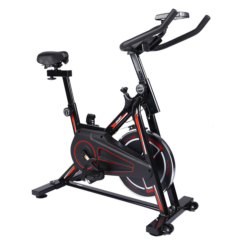 Indoor Cycling Bike, Stationary Exercise Bike with iPad Mount and Comfortable Seat Cushion, Silent Belt Drive, Spinning Bikes with Resistance for Home Gym Cardio Fitness Training