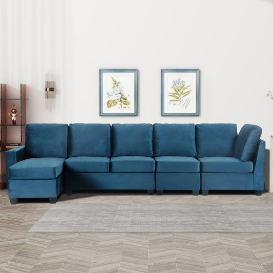 Modern L-Shaped Sectional Sofa with Convertible Chaise Lounge