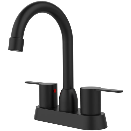 Modern Matte Black 2-Handle Faucet for RV Bathroom