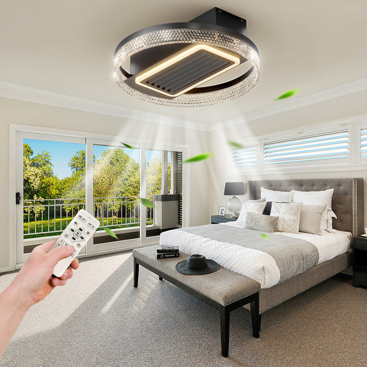 Sleek 20-inch Ceiling Fan with Leafless Design and Remote Control