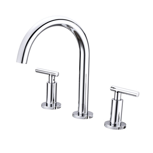 Two Handle High Arc Widespread Bathroom Sink Faucet 3 Hole