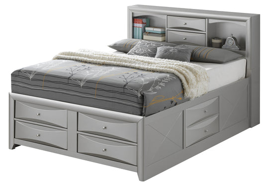 Marilla G1503G-FSB3 Full Storage bed , Silver Champagne