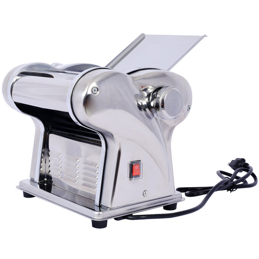 Electric Pasta Maker Noodle Maker Pasta Making Machine Dough Roller Cutter Thickness Adjustable Stainless Steel US 110V 135w 2 Blades Type 1.5mm round noodle+4mm flat noodle