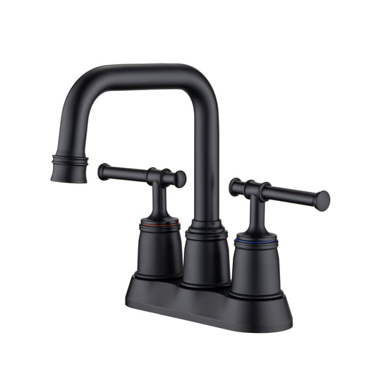 High Arc 2-Handle Brushed Nickel Commercial Bathroom Faucet