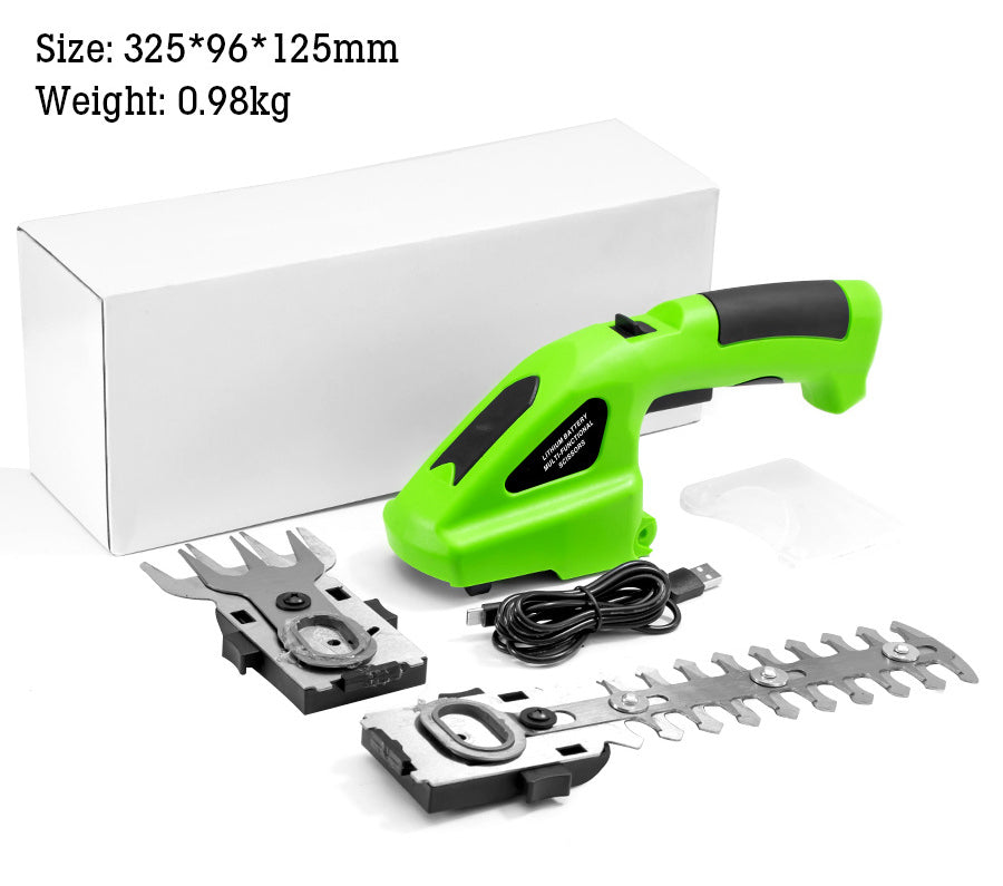 Cordless Grass Shear & Shrubbery Trimmer, 2 in 1 Handheld Hedge Trimmer, Including Charger and 7.2V Lithium-ion Battery