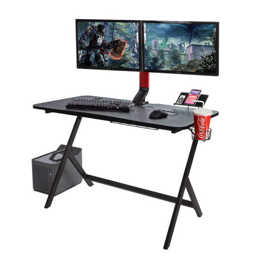 Atlantic Gaming Fire Storm Desk - Black Experience Enhanced Gaming Setup