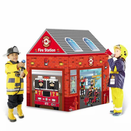 Children's Firefighter Play Tent - Indoor and Outdoor Kids Tent