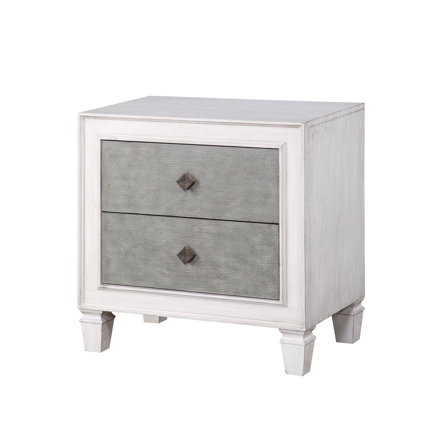 Katia Nightstand in Rustic Gray & White Finish BD00661