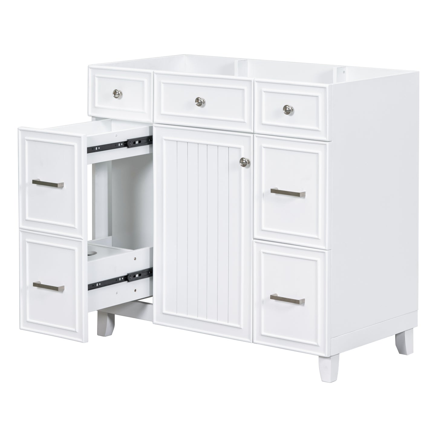 [Cabinet Only] 36" White Bathroom Vanity(Sink not included)