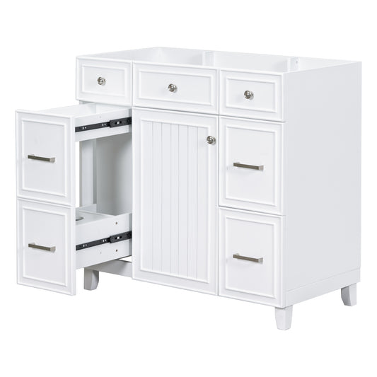 [Cabinet Only] 36" White Bathroom Vanity(Sink not included)