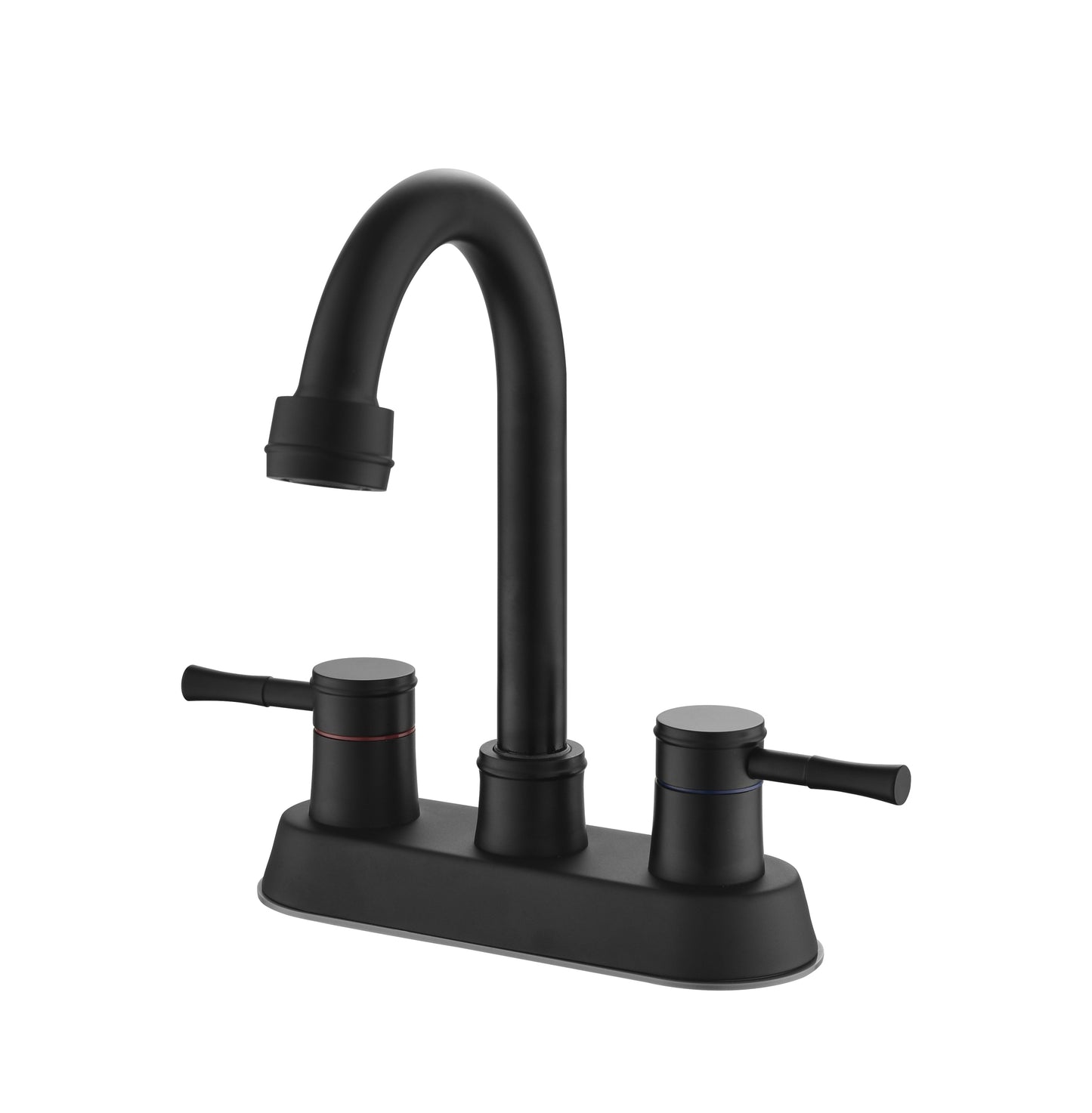 Modern Matte Black Bathroom Faucet with Dual Handle Controls