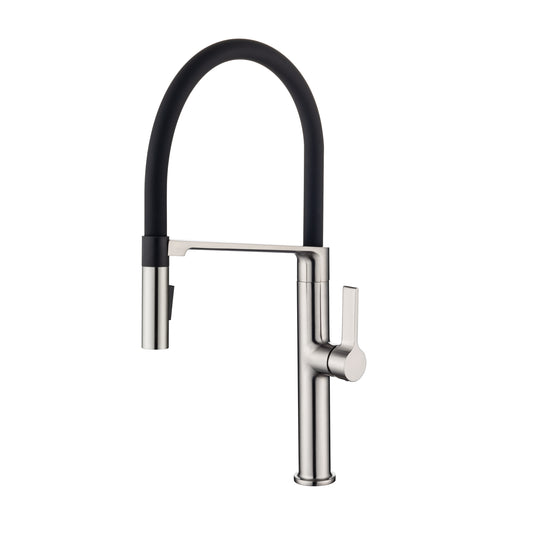 Pull-Down Kitchen Faucet with Two Functional Sprayer, Commercial Single Handle Single Lever Kitchen Sink Faucet with Magnetic Docking Spray Head, Quick Easy Installed Water Faucet