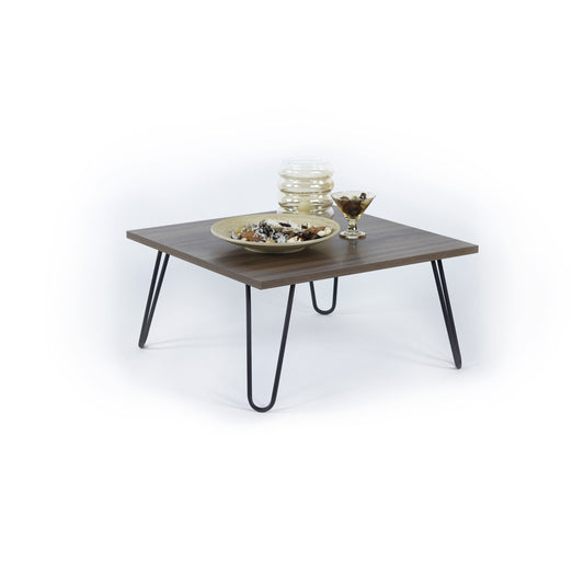 Modern White Wood Coffee Table with Metal Legs