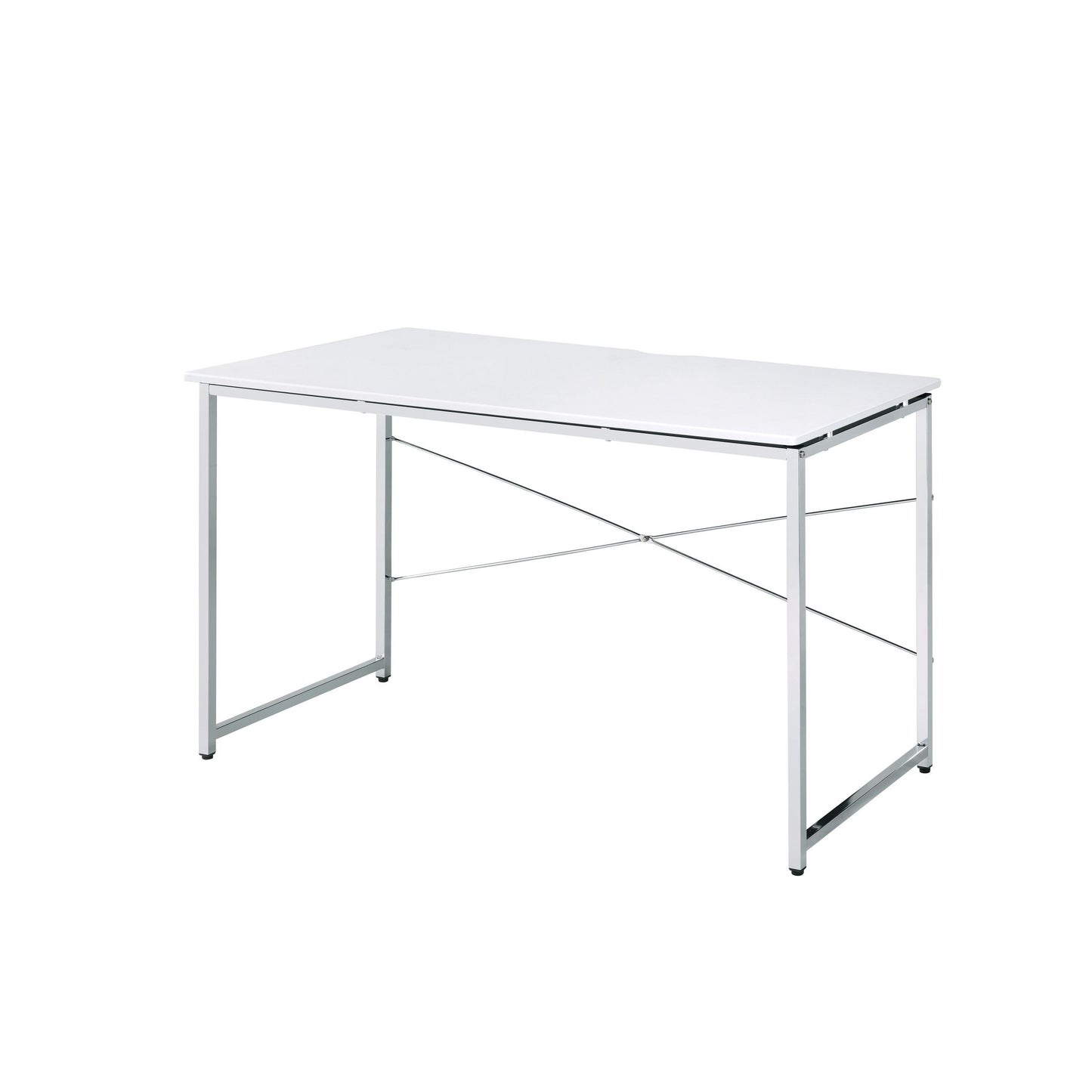 Contemporary White and Chrome Writing Desk by Tennos