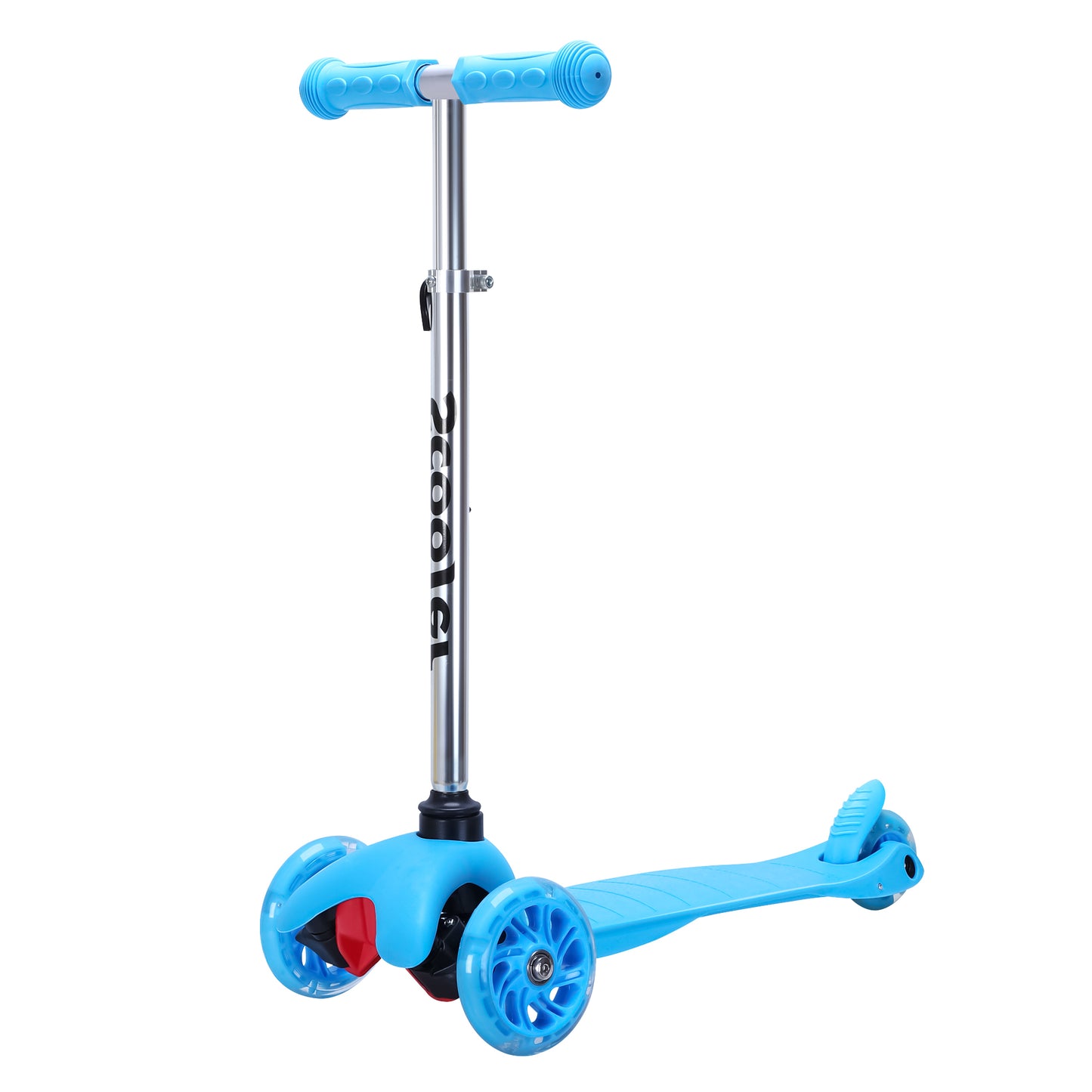 SimpleLux Kids Scooter - Blue, Adjustable Height, Wide Deck with Flashing Wheels