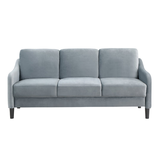 Modern Grey Velvet 3-Seater Sofa