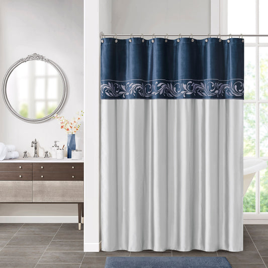 Exquisite Baroque-Inspired Embroidered Shower Curtain