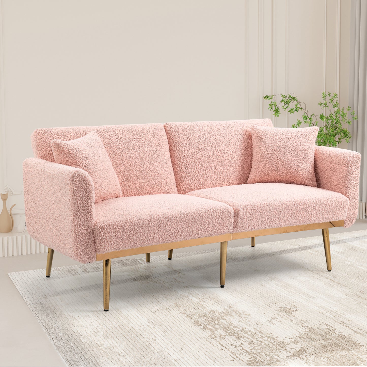 Velvet  Sofa , Accent sofa .loveseat sofa with metal  feet