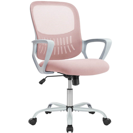 Mid-Back Task Chair with Lumbar Support,Pink