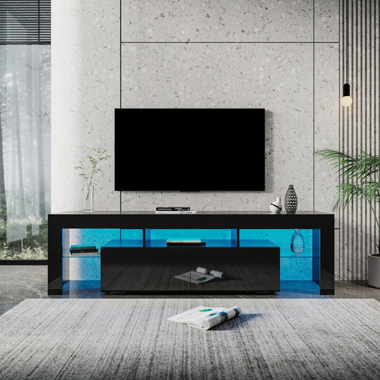 TV Stand with Multicolor LED Lights for 80 inch TVs