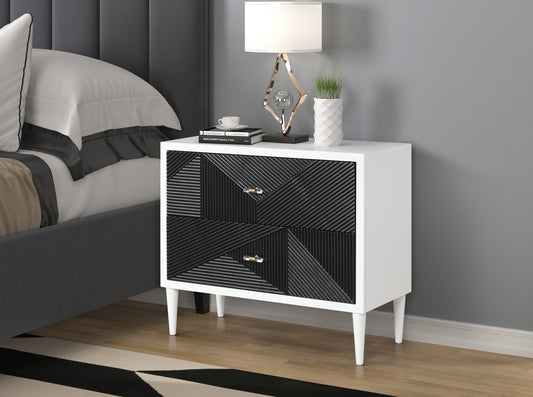 Dubni Accent Table in White & Black Finish AC00394