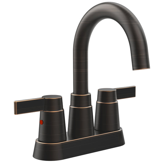 Bronze 2-Handle Swivel Spout Bathroom Sink Faucet