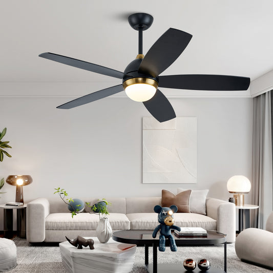 52 Black Ceiling Fan with Dimmable LED Lights