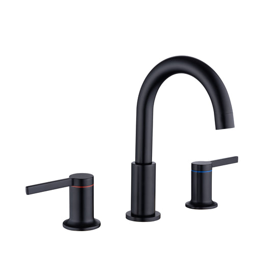 Phiestina 3 Hole 8 Inch Widespread 2 Handle Bathroom Sink Faucet with Quick Connect Technology