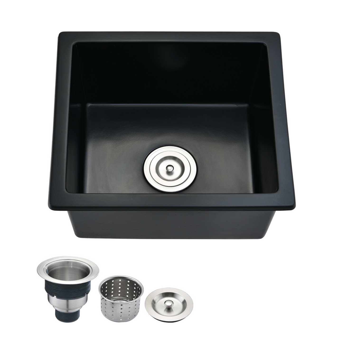 Elegant Quartz 18 L X 16 W Undermount Bar Sink With Drainage System