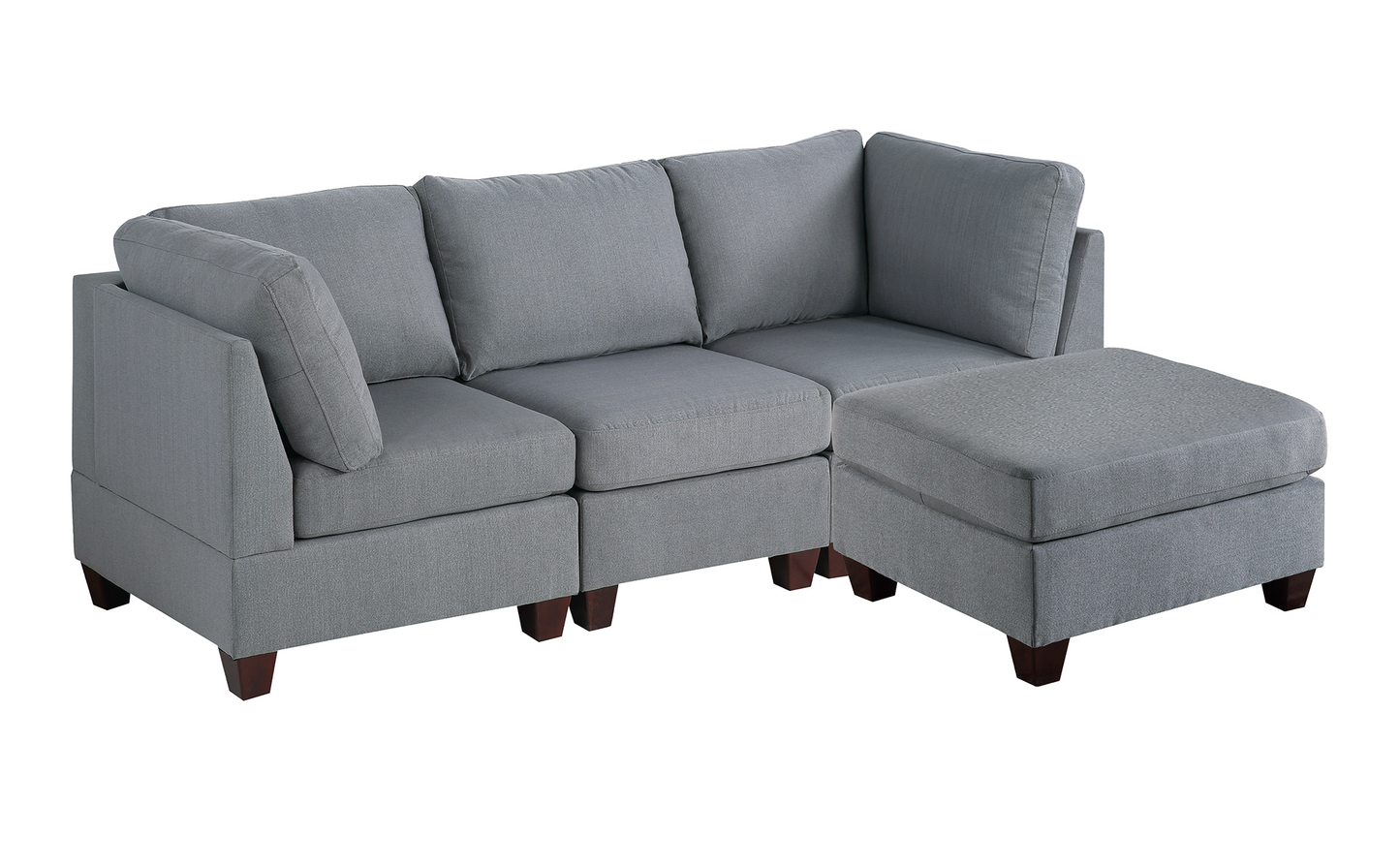 VERSATILE GRAY MODULAR 4 Piece Living Room Set