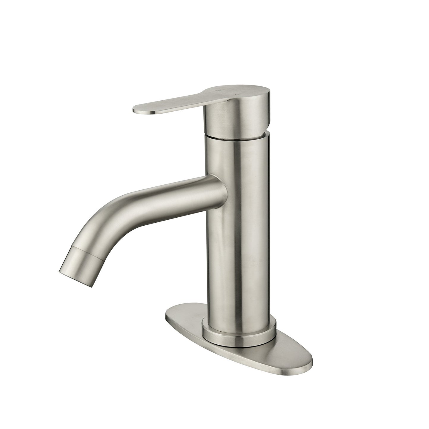 Waterfall Spout Single Handle Brushed Nickel Bathroom Faucet