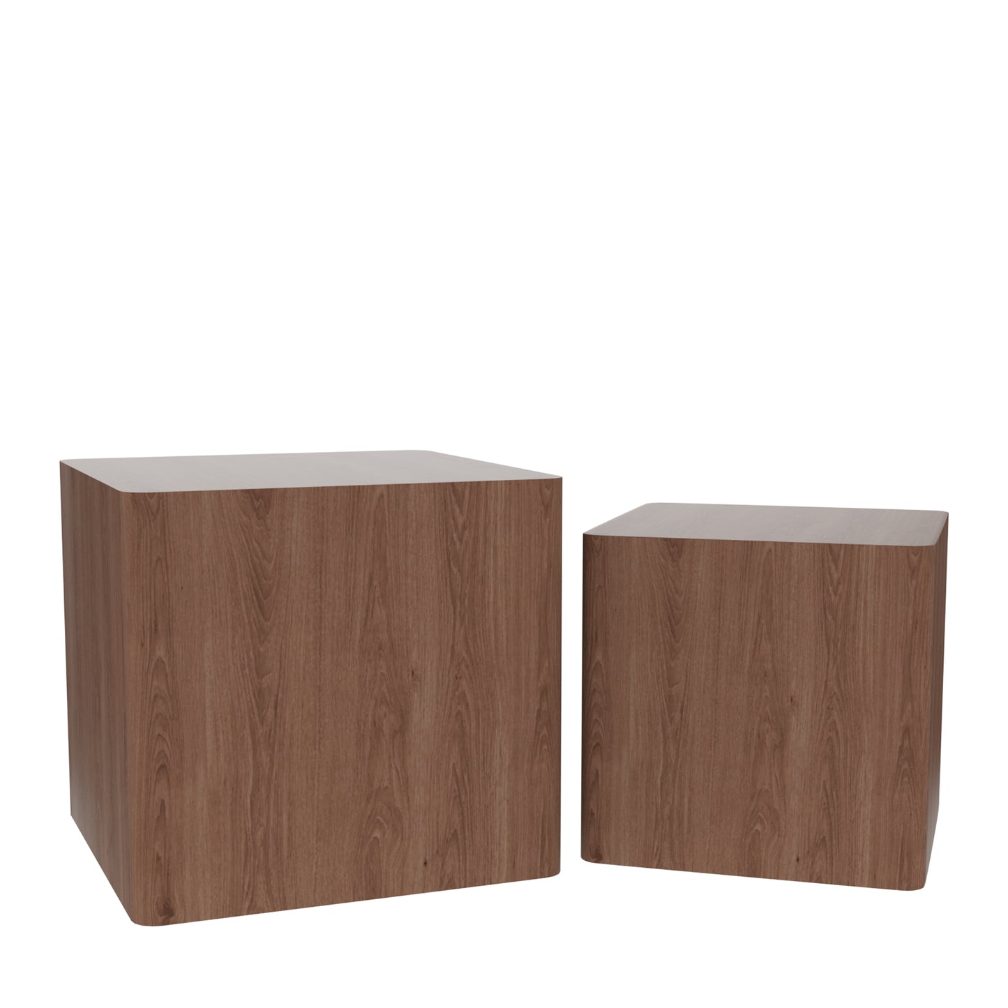 Elegant Walnut MDF Nesting Tables Set of 2 for Living Room, Office, Bedroom