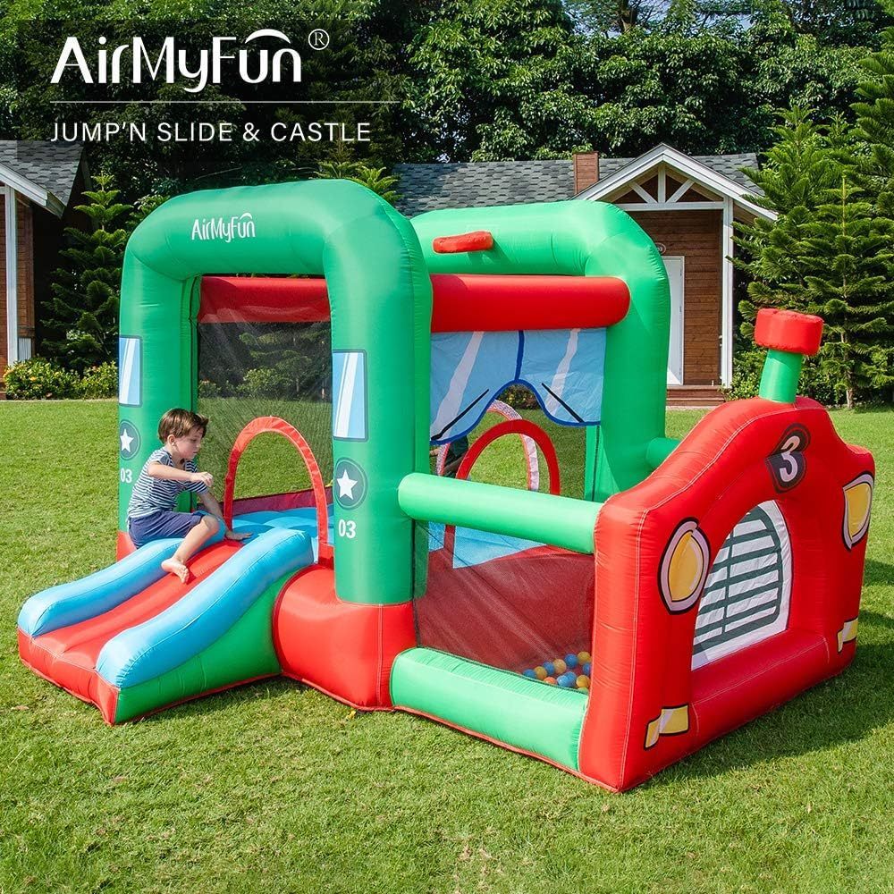 AirMyFun Bounce House with Slide and Blower for Kids 3-12