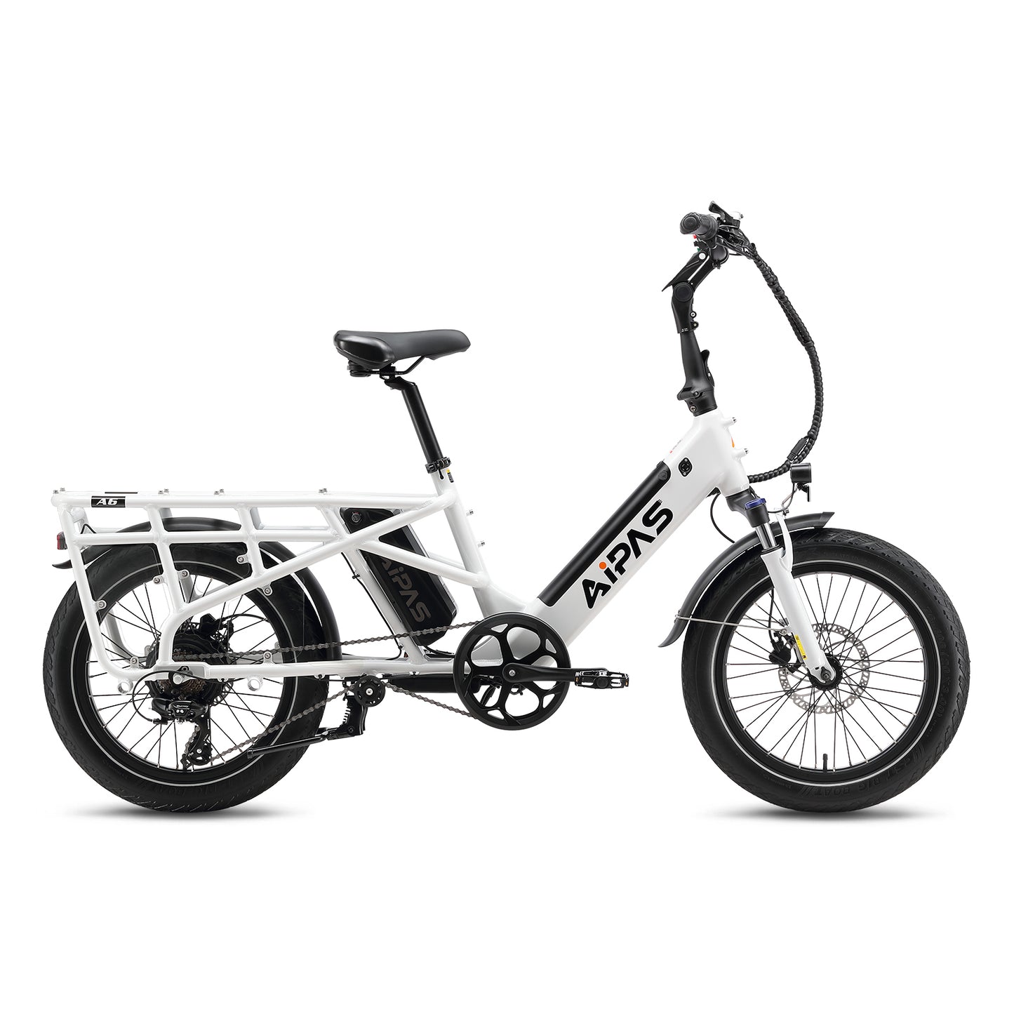 A6 Cargo Ebike, Step Through Electric Bike for Carrying Passenger or Kids