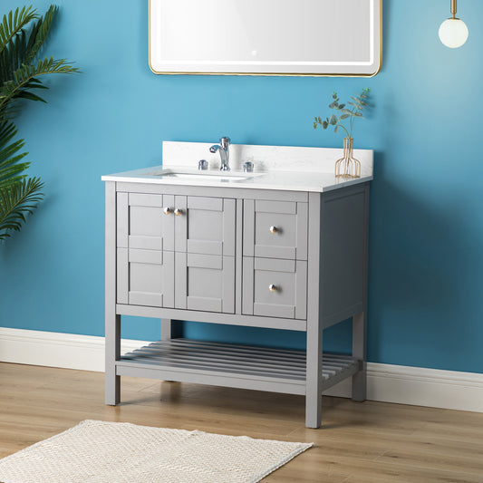 Manue 36" Single Bathroom Vanity Set-GREY