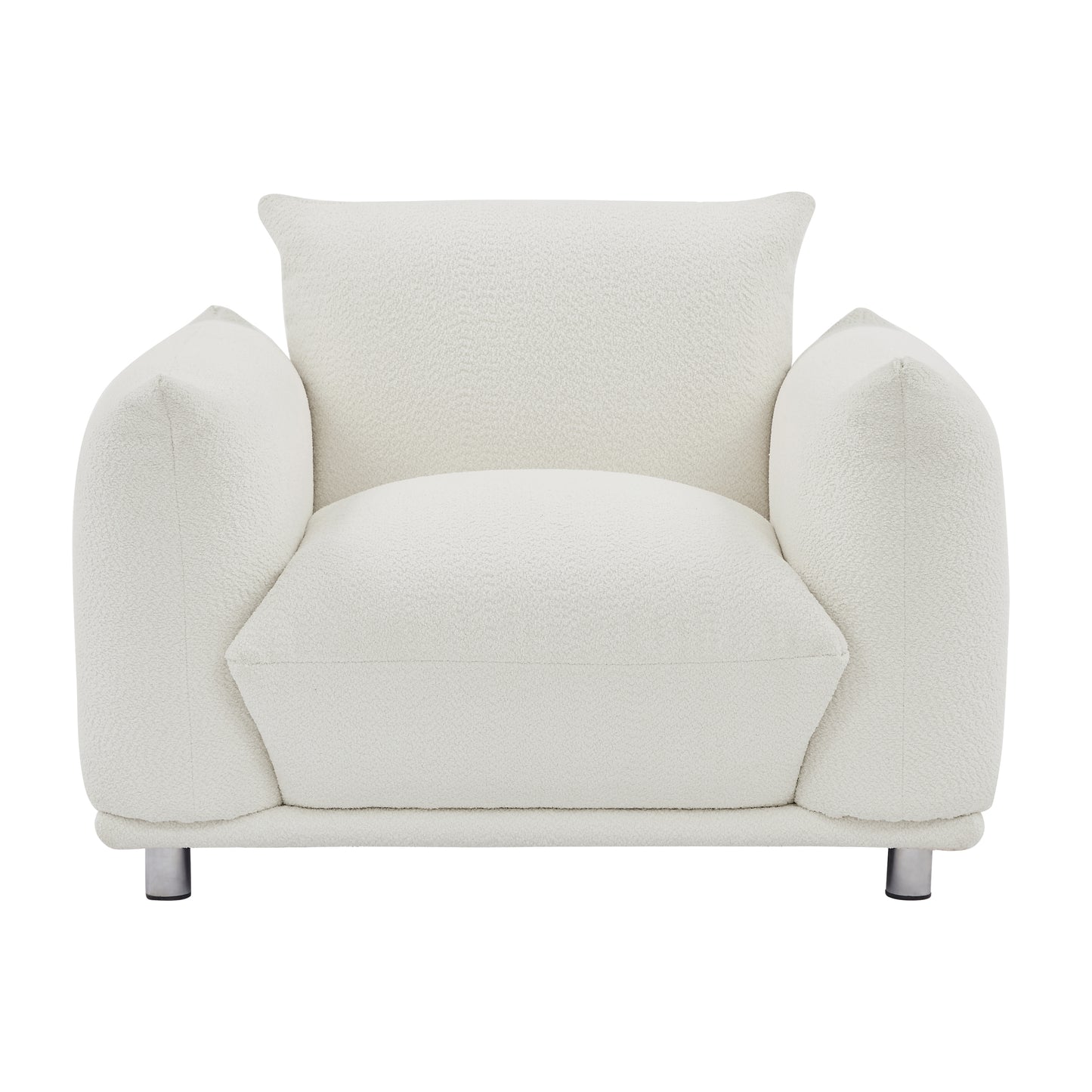 Sherpa Accent Chair Single Sofa 42"W Accent Chair for Bedroom Living room Apartment, White