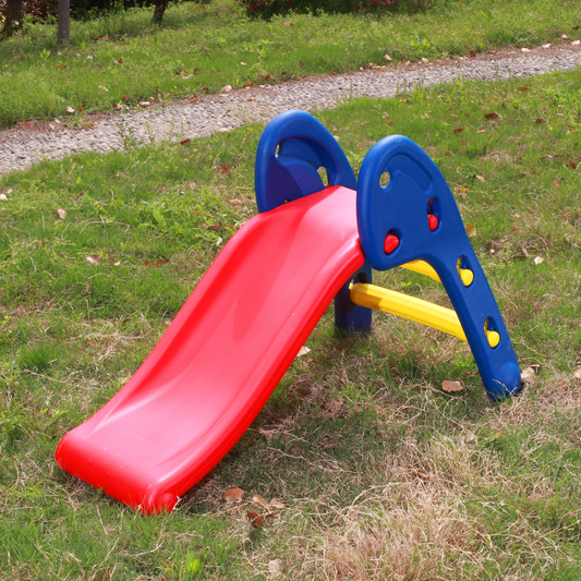 CE Approved Foldable Kids Plastic Slide - Blue Red Yellow