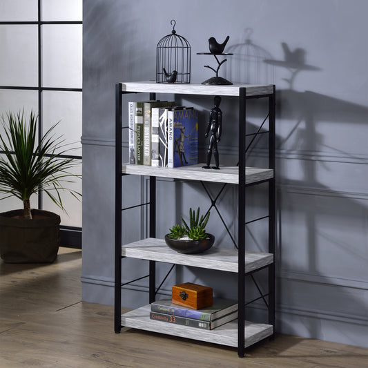 Jurgen Bookshelf, Antique White & Black 92917